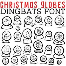 cg christmas globes dingbats