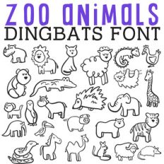 cg zoo animals dingbats