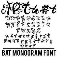 bat monogram font