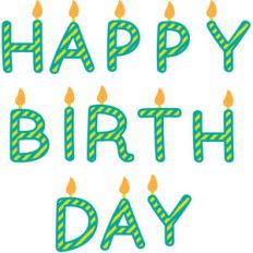 striped birthday candles