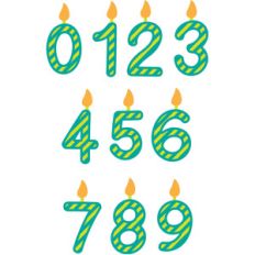 striped number candles