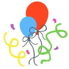balloons and confetti