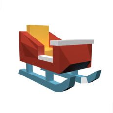 crhistmas sleigh lowpoly