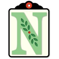 gift tag n initial leaf sprig