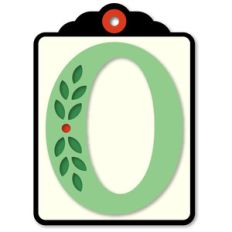 gift tag o initial leaf sprig