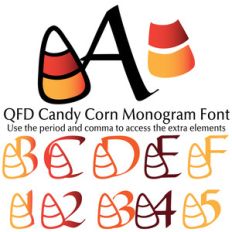 qfd candy corn monogram font