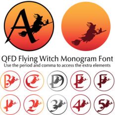 qfd flying witch monogram font