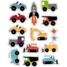 ml kid cars and diggers stickers