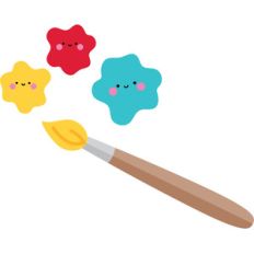 paintbrush and splats