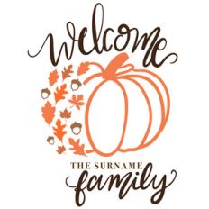 welcome pumpkin wood sign