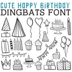 cg cute happy birthday dingbats