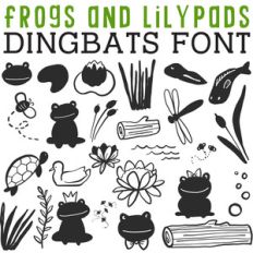 cg frogs and lilypads dingbats
