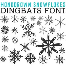 cg handdrawn snowflakes dingbats