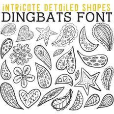 cg intricate detailed shapes dingbats