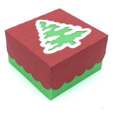 window lid box with christmas tree