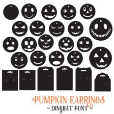 pumpkin earrings dingbat font