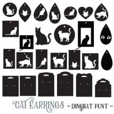 cat earrings dingbat font