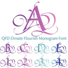 qfd ornate flourish monogram font