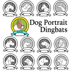 dog portrait dingbats