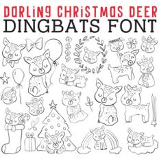 cg darling christmas deer dingbats