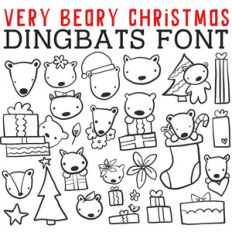 cg very beary christmas dingbats