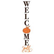 welcome y'all pumpkin porch sign
