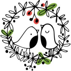 bird wreath - christmas