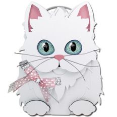 white long hair cat handle basket