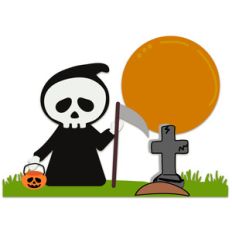 grim reaper with moon