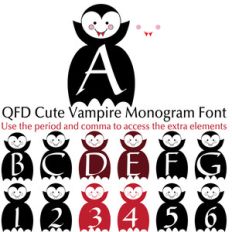 qfd cute vampire monogram font