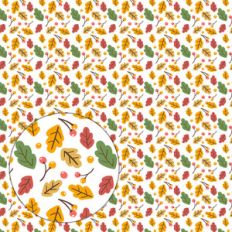 autumn pattern with leaves and berries