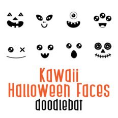 kawaii halloween faces doodlebat