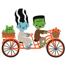 frankenstein monster family biking