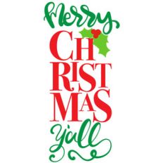 merry christmas y'all porch sign
