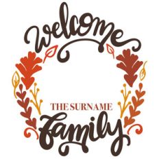 autumn welcome family wood sign