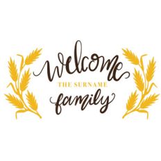 wheat welcome wood sign