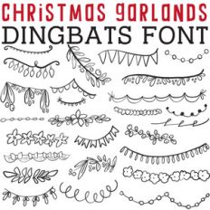 cg christmas garlands dingbats