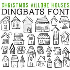 cg christmas village houses dingbats