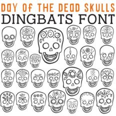 cg day of the dead skulls dingbats