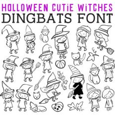 cg halloween cutie witches dingbats