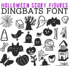 cg halloween scary figures dingbats
