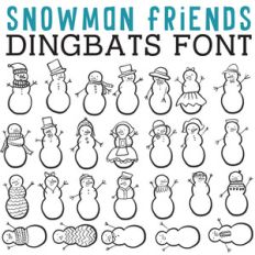 cg snowman friends dingbats