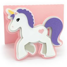unicorn and heart card