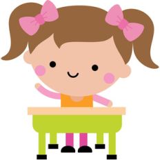 girl at desk - school days
