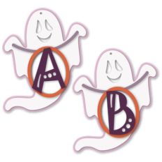 ghost tag a or b letter card