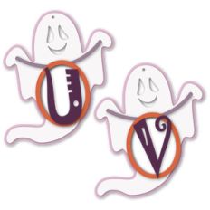 ghost tag u or v letter card