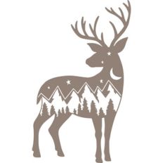 deer mountain scene