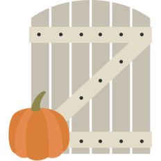 gate with pumpkin