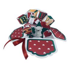 5x7 christmas baby pop up card in a box