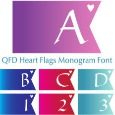 qfd heart flag monogram font